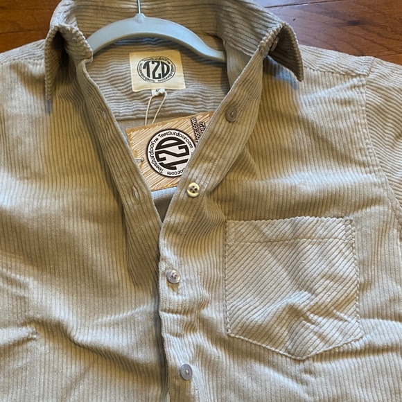 Granola outdoors hippie retro 100% cottonPolo Tan Striped button up Shirt Jacket - Picture 3 of 7